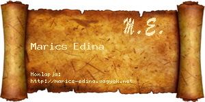 Marics Edina névjegykártya